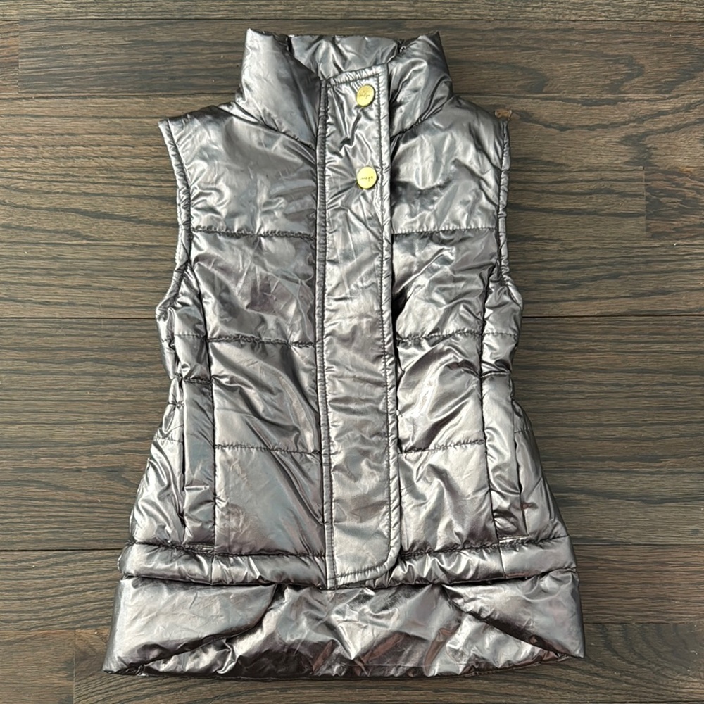 Imoga Girls Shiny Silver Puffer Vest, Size 3